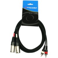 AC-2XM-2RM/3 2x XLR male to 2x RCA cinch